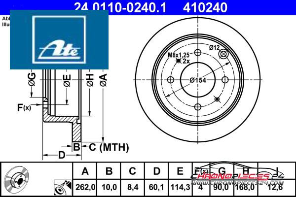 Achat de ATE 24.0110-0240.1 Disque de frein pas chères