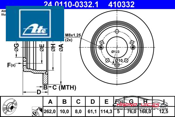 Achat de ATE 24.0110-0332.1 Disque de frein pas chères