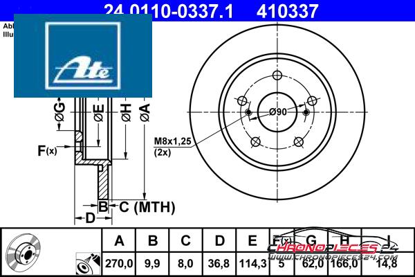 Achat de ATE 24.0110-0337.1 Disque de frein pas chères