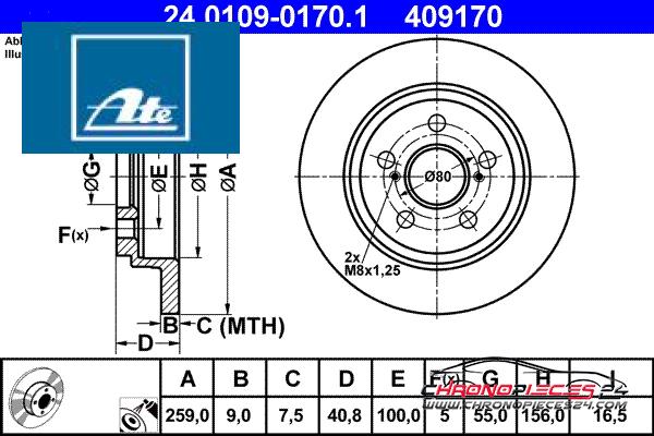 Achat de ATE 24.0109-0170.1 Disque de frein pas chères