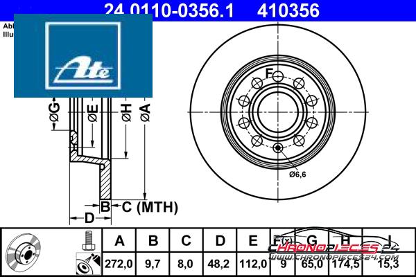 Achat de ATE 24.0110-0356.1 Disque de frein pas chères