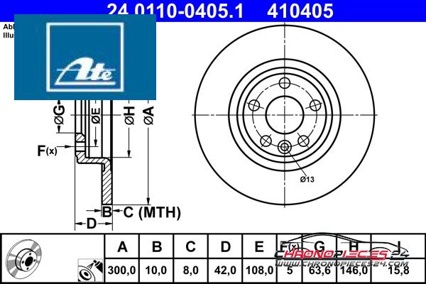 Achat de ATE 24.0110-0405.1 Disque de frein pas chères