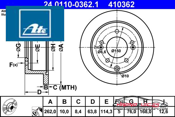 Achat de ATE 24.0110-0362.1 Disque de frein pas chères