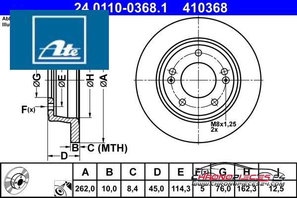 Achat de ATE 24.0110-0368.1 Disque de frein pas chères