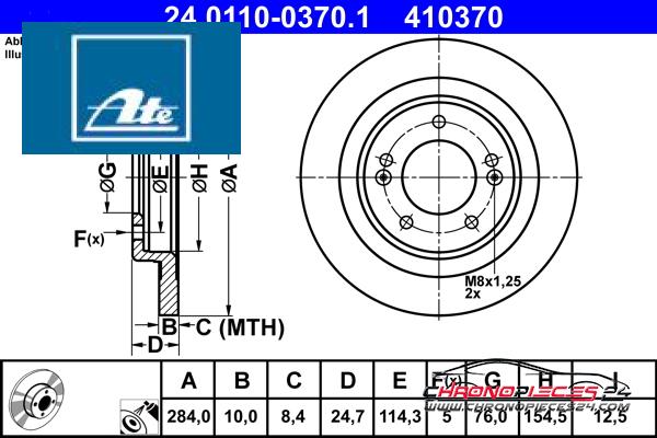 Achat de ATE 24.0110-0370.1 Disque de frein pas chères