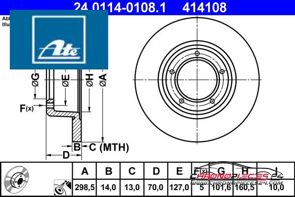 Achat de ATE 24.0114-0108.1 Disque de frein pas chères