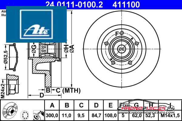 Achat de ATE 24.0111-0100.2 Disque de frein pas chères