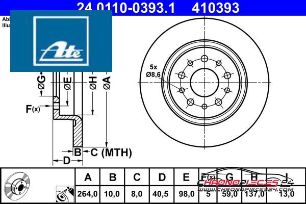 Achat de ATE 24.0110-0393.1 Disque de frein pas chères