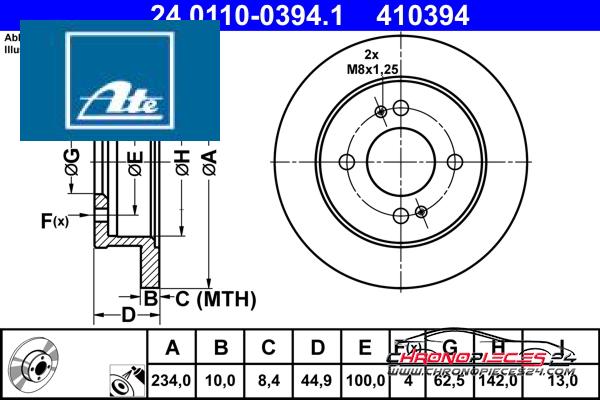 Achat de ATE 24.0110-0394.1 Disque de frein pas chères