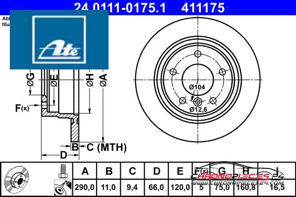 Achat de ATE 24.0111-0175.1 Disque de frein pas chères