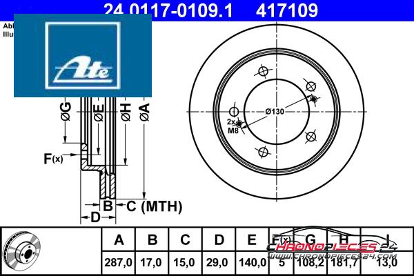 Achat de ATE 24.0117-0109.1 Disque de frein pas chères