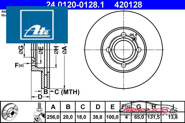 Achat de ATE 24.0120-0128.1 Disque de frein pas chères