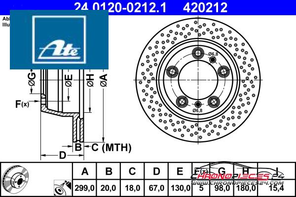 Achat de ATE 24.0120-0212.1 Disque de frein pas chères