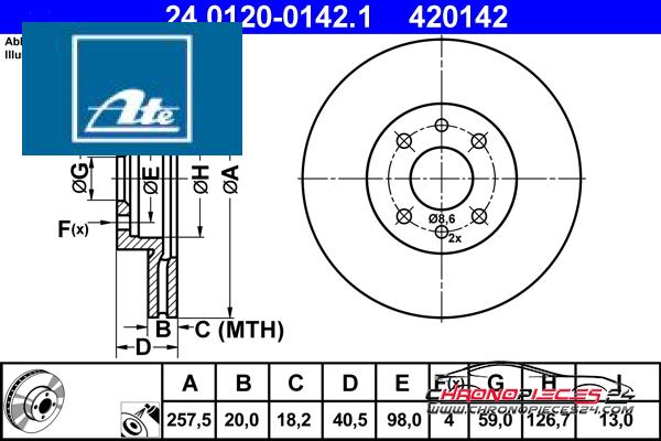 Achat de ATE 24.0120-0142.1 Disque de frein pas chères