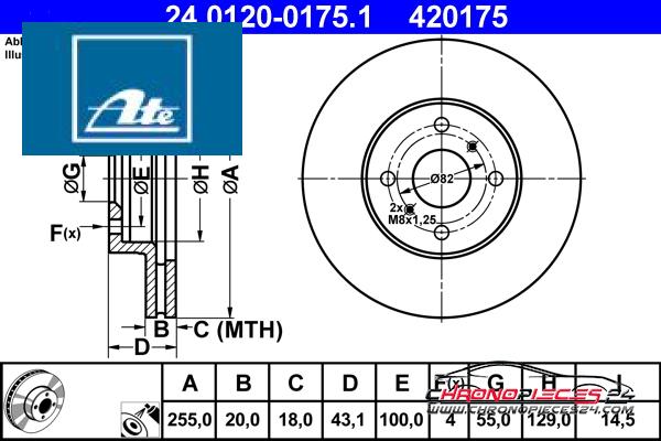 Achat de ATE 24.0120-0175.1 Disque de frein pas chères