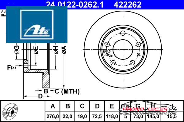 Achat de ATE 24.0122-0262.1 Disque de frein pas chères