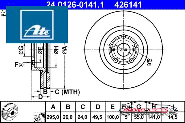 Achat de ATE 24.0126-0141.1 Disque de frein pas chères