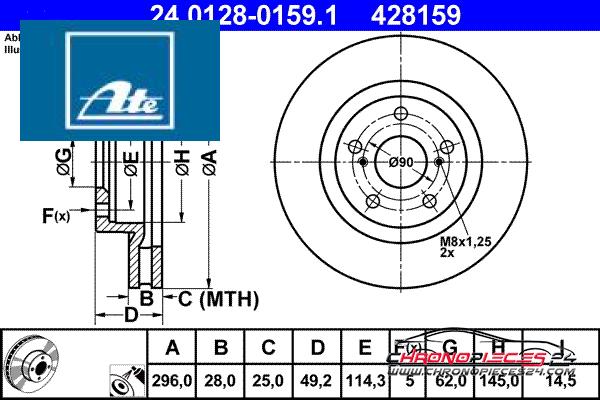 Achat de ATE 24.0128-0159.1 Disque de frein pas chères