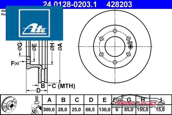 Achat de ATE 24.0128-0203.1 Disque de frein pas chères