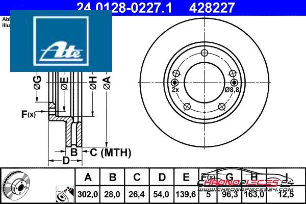 Achat de ATE 24.0128-0227.1 Disque de frein pas chères