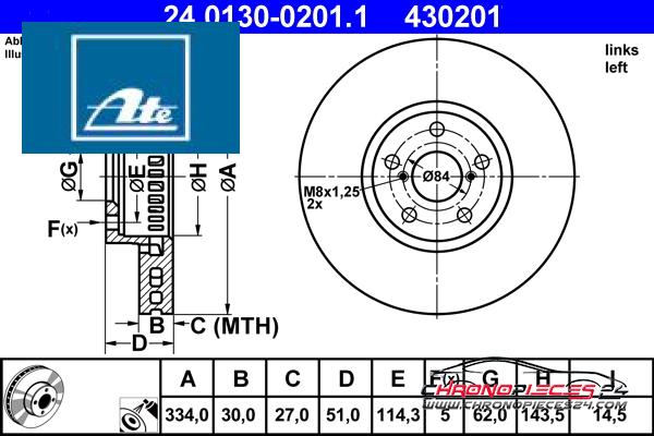 Achat de ATE 24.0130-0201.1 Disque de frein pas chères