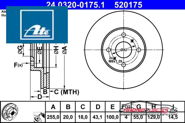 Achat de ATE 24.0320-0175.1 Disque de frein pas chères