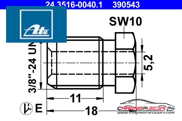 Achat de ATE 24.3516-0040.1 Vis de raccord pas chères