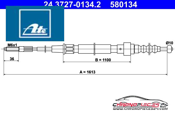 Achat de ATE 24.3727-0134.2 Tirette à câble, frein de stationnement pas chères