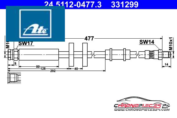 Achat de ATE 24.5112-0477.3 Flexible de frein pas chères