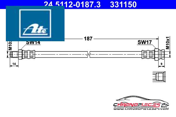 Achat de ATE 24.5112-0187.3 Flexible de frein pas chères