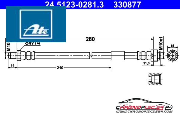 Achat de ATE 24.5123-0281.3 Flexible de frein pas chères