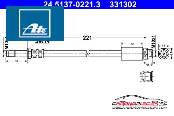 Achat de ATE 24.5137-0221.3 Flexible de frein pas chères