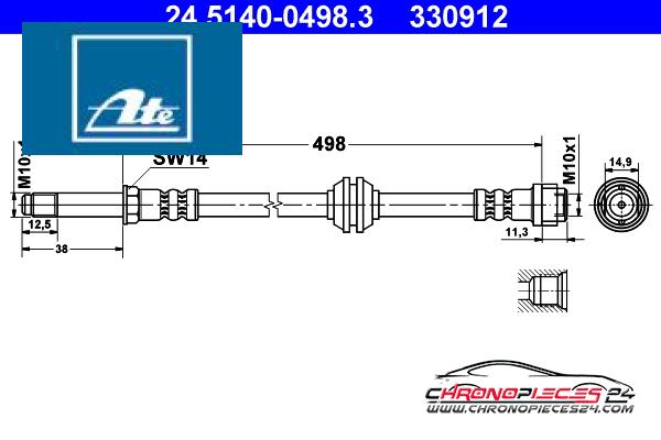 Achat de ATE 24.5140-0498.3 Flexible de frein pas chères