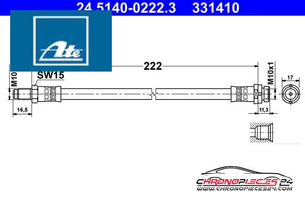 Achat de ATE 24.5140-0222.3 Flexible de frein pas chères