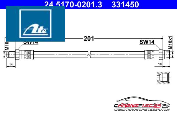 Achat de ATE 24.5170-0201.3 Flexible de frein pas chères