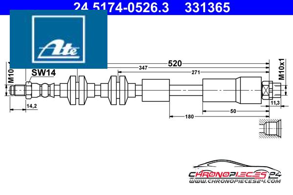 Achat de ATE 24.5174-0526.3 Flexible de frein pas chères