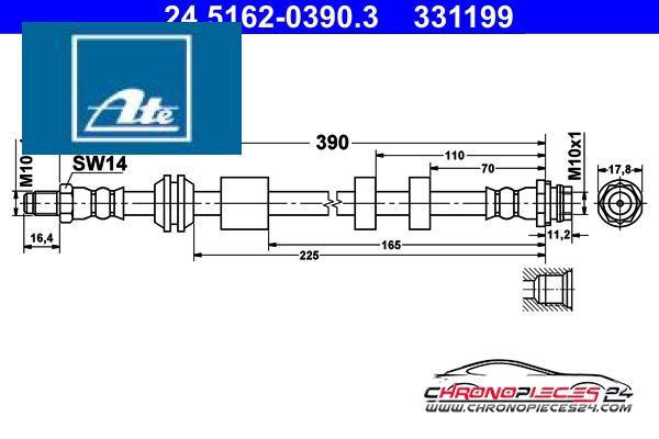 Achat de ATE 24.5162-0390.3 Flexible de frein pas chères