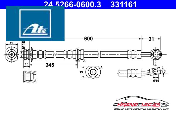Achat de ATE 24.5266-0600.3 Flexible de frein pas chères