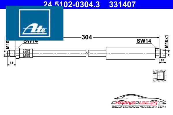 Achat de ATE 24.5102-0304.3 Flexible de frein pas chères