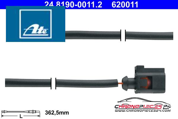 Achat de ATE 24.8190-0011.2 Contact d'avertissement, usure des plaquettes de frein pas chères