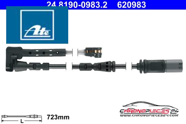 Achat de ATE 24.8190-0983.2 Contact d'avertissement, usure des plaquettes de frein pas chères