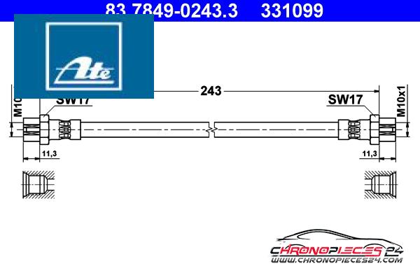 Achat de ATE 83.7849-0243.3 Flexible de frein pas chères