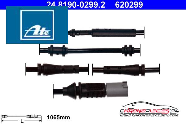 Achat de ATE 24.8190-0299.2 Contact d'avertissement, usure des plaquettes de frein pas chères