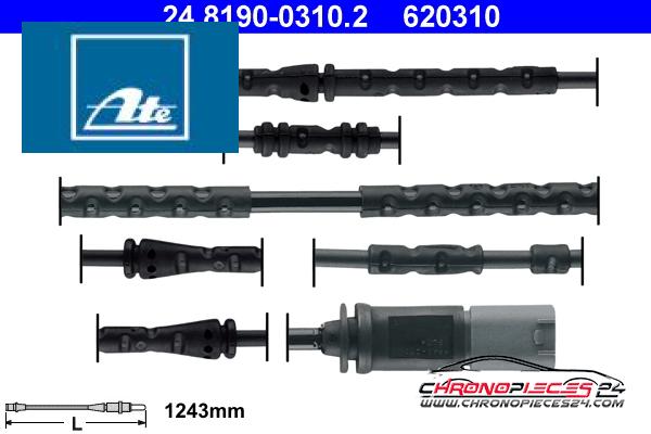 Achat de ATE 24.8190-0310.2 Contact d'avertissement, usure des plaquettes de frein pas chères