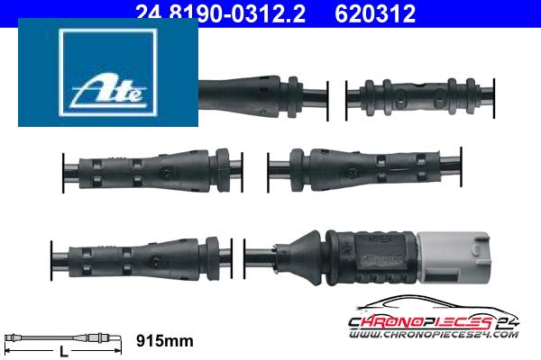 Achat de ATE 24.8190-0312.2 Contact d'avertissement, usure des plaquettes de frein pas chères