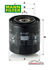 Achat de MANN-FILTER W 11 007 Filtre à huile pas chères