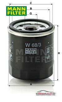 Achat de MANN-FILTER W 68/3 Filtre à huile pas chères