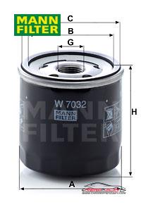 Achat de MANN-FILTER W 7032 Filtre à huile pas chères