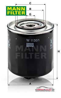 Achat de MANN-FILTER W 1130/1 Filtre à huile pas chères