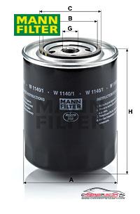 Achat de MANN-FILTER W 1140/1 Filtre à huile pas chères